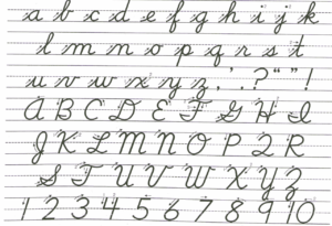 cursive writing alphabet