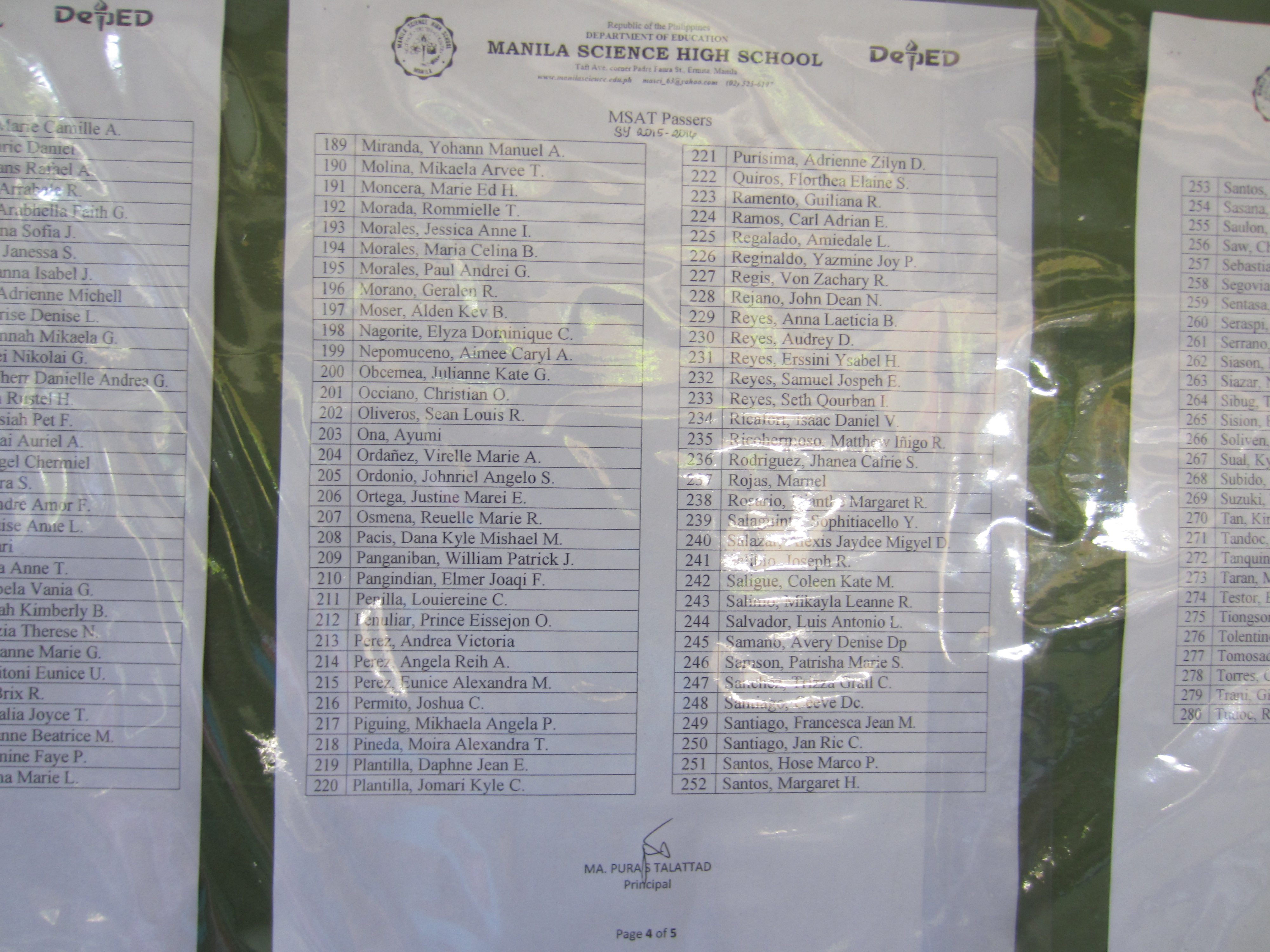 Manila Science High School Admission Test 2015 results