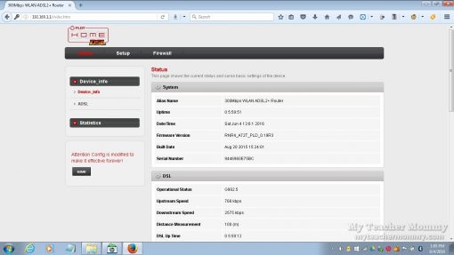 Baudtec PLDT DSL wifi modem, user access admin page