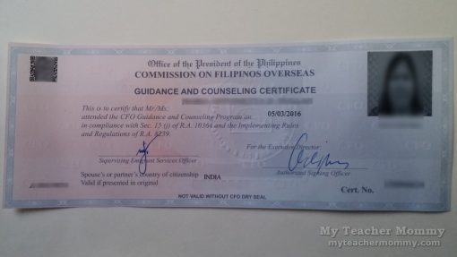 CFO Seminar Certificate